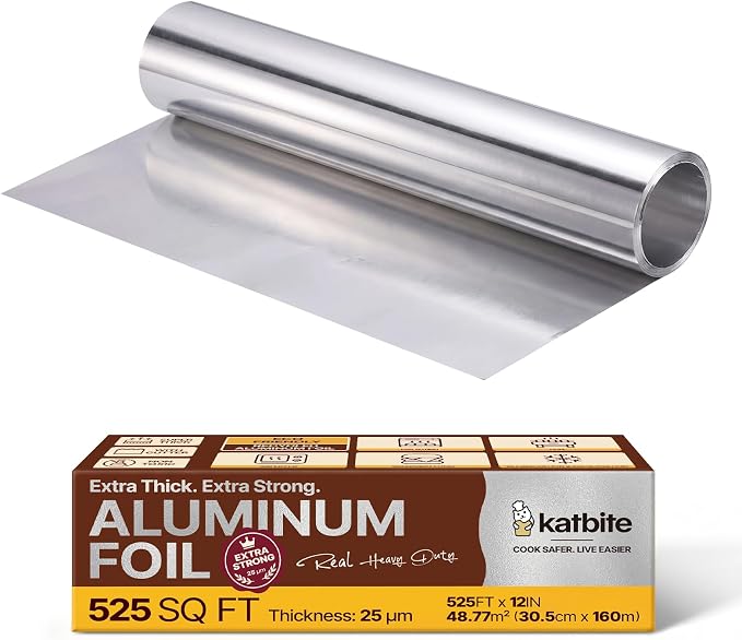 Katbite Heavy Duty Aluminum Foil Roll, 25 Micron, 12 in x 525 ft, 525sqft | by katbite