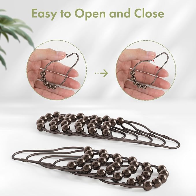 Shower Curtain Hooks, Decorative Bronze Shower Curtain Hooks, Stainless Steel - Image 5
