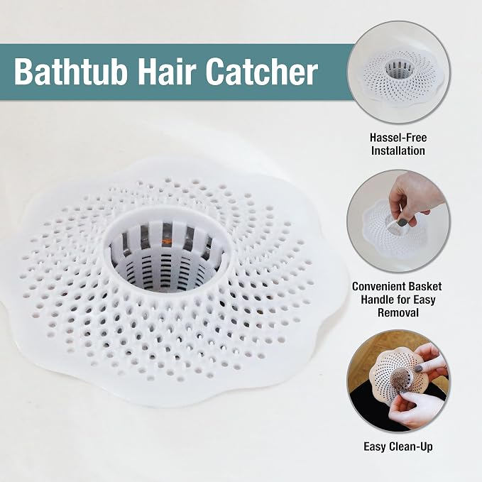 Danco Tub Hair Catcher & Strainer, Drain Clog Prevention - Image 3