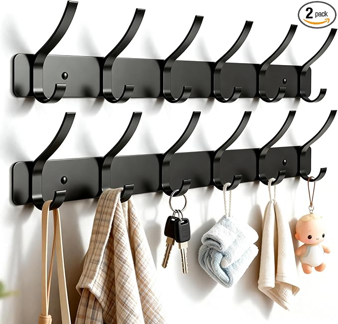 Wall Mounted Coat Rack, 6 Hooks by ZBDPOVT