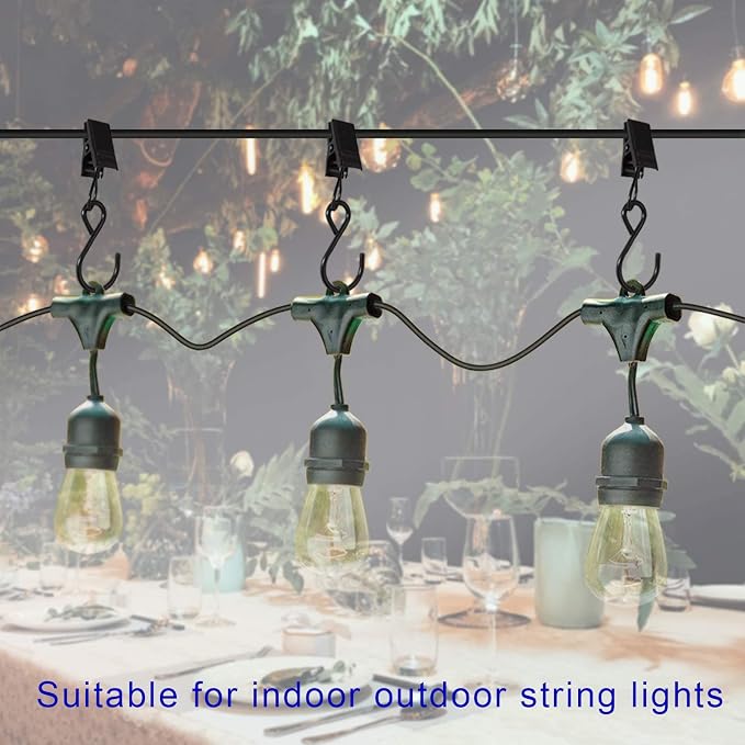 Stainless Steel S Hooks Curtain Clips, 50 Pack Hanging Party Lights Clips - Image 4