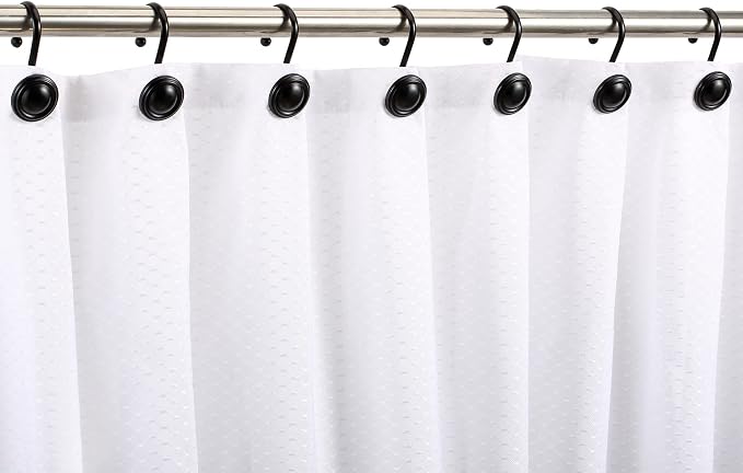 CHICTIE Black Shower Curtain Hooks Rings, Premium Rust Resistant Metal Shower - Image 5