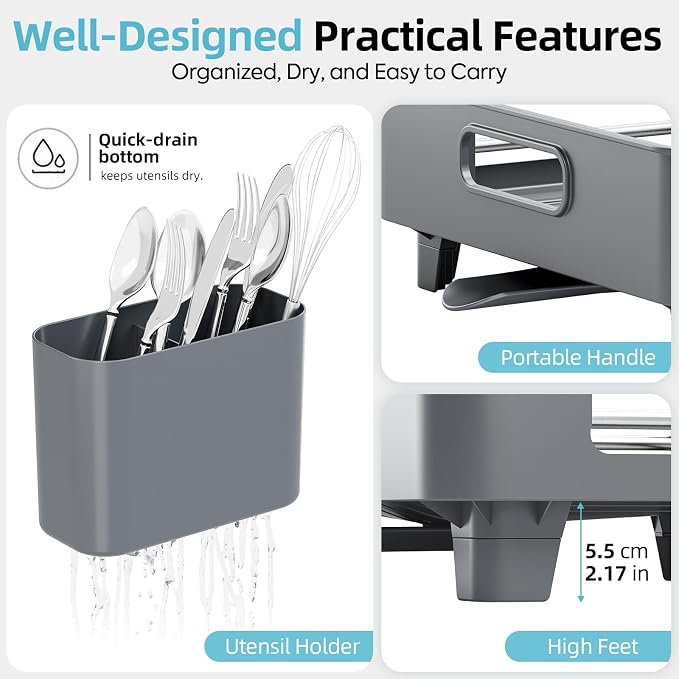 TOOLF Extendable Dish Drying Rack - Image 5