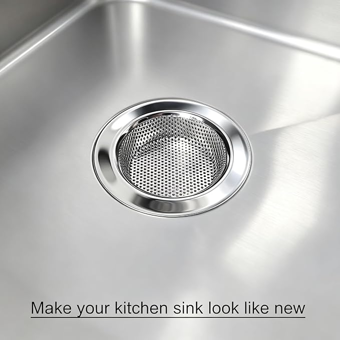 Seatery Kitchen Sink Drain Strainers/Filter/Screen/Basket Strainer, Stainless - Image 6