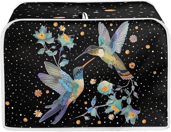 Hummingbirds Print 4 Slice Toaster Cover Waterproof Toaster Dust Cover Fingerprint Protection for Kitchen Small Appliance