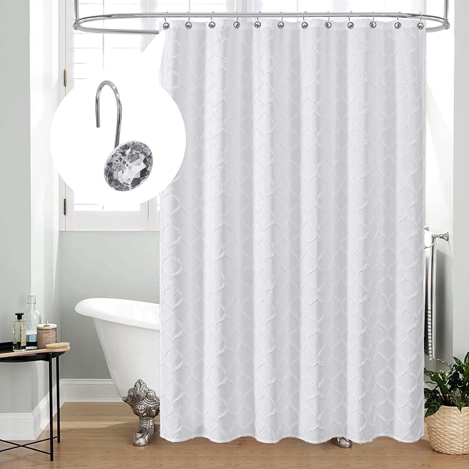 Grey Diamond Crystal Bling Shower Curtain Hooks Rings - Image 2