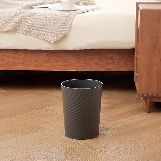 Plastic Small Bathroom Trash Can Wastebasket Garbage Can, Dark Grey, 2 Pack | - Image 2
