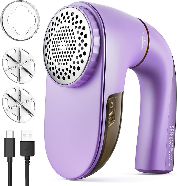 POPCHOSE Fabric Lint Shaver, 6-Leaf Blades & 2 Speed, 2000mAh Rechargeable | by Popularchoicesfromhere
