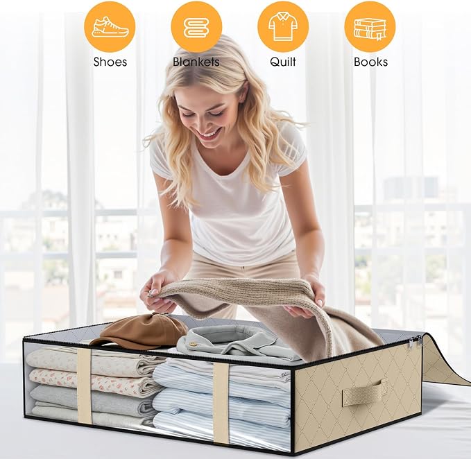 StorageRight Under Bed Storage Bags, 4 Pack, Comforters, Blankets and Seasonal - Image 7