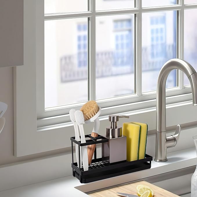 Toothbrush Holders Toothpaste Organizer Bathroom Accessories, Matte Black - Image 6