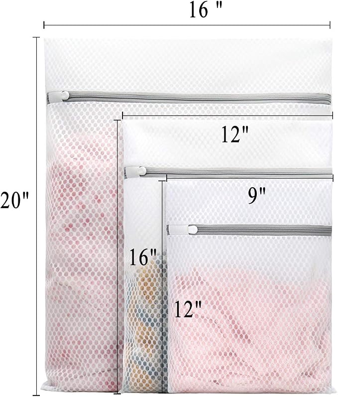Muchfun 3Pcs Durable Honeycomb Mesh Laundry Bags - Image 5