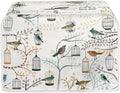 Art Birds Print Bread Maker Cover 4 Slice Dust-proof Microwave Toaster Oven Cover Washable, Anti Fingerprint Bread Machine Protector for Kitchen Accessories
