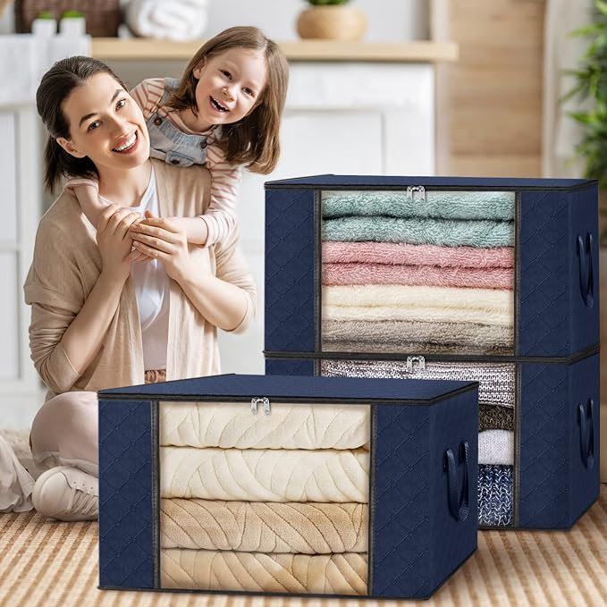 6 Pack Storage Bags for Clothes Blanket Storage Bins - Image 7