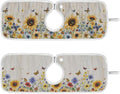 Watercolor Cornflower Butterfly Sunflower Sink Mat by Tatenale