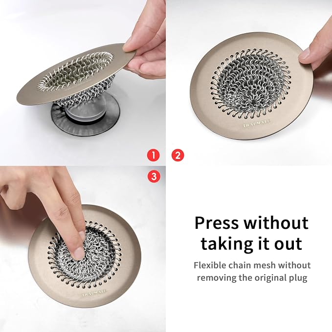 Reversible Shower Drain Hair Catcher, Prevent Clogging Bathtub Drain Cover - Image 5