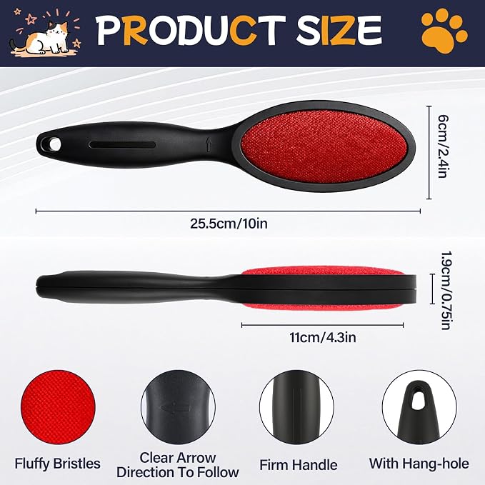 2 Pack Magic Lint Brush for Pet Hair, Double Sided Reusable Velvet Lint Remover - Image 2