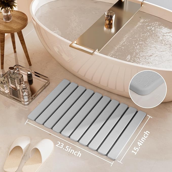 Foldable Stone Bath Mat, Diatomaceous Earth Stone Drying Mats - Image 3