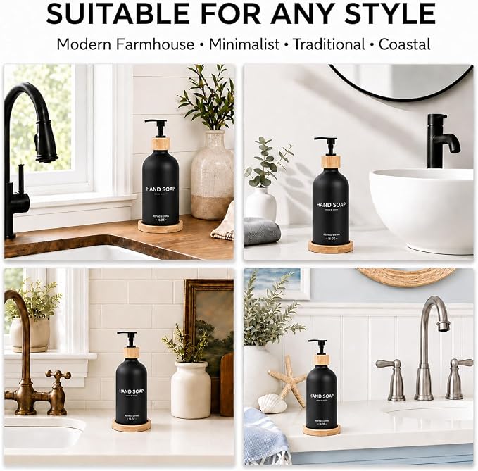 Dish Soap Dispenser, 16OZ Glass Kitchen Soap Dispenser - Image 3