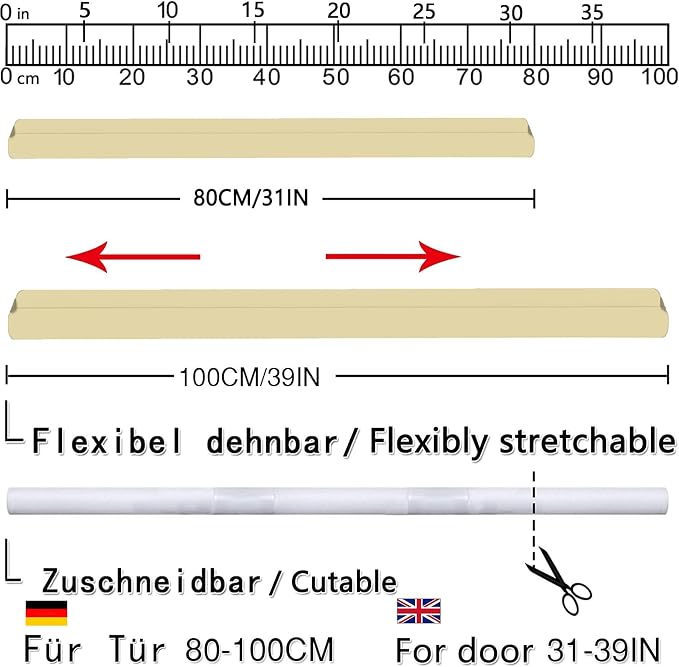 BKSAI Door Draft Stopper for Doors 31-39" No Adhesive Draft Stopper for Bottom - Image 2
