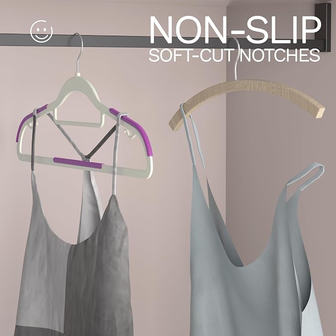 20 Pack Heavy Duty Plastic Hangers, Non Slip Clothes Hangers - Image 7