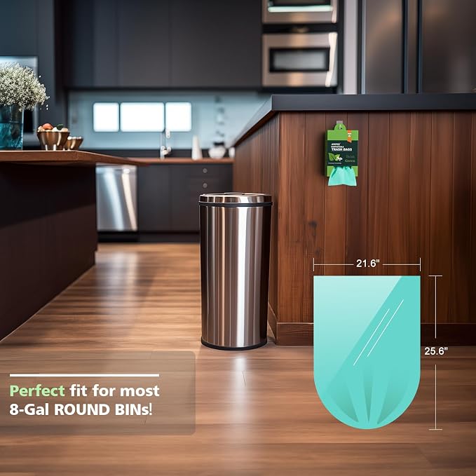 AYOTEE Biodegradable Medium 8 Gallon Trash Bags ，Leak Proof Compostable Bag | - Image 7