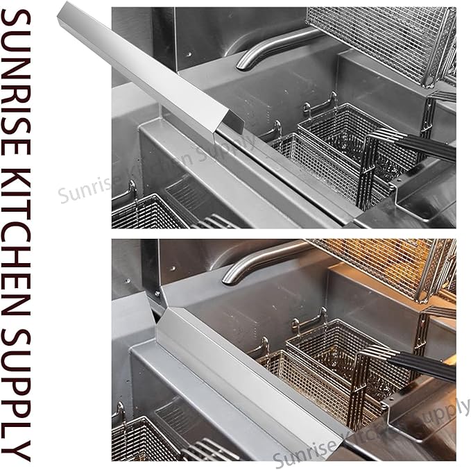 (Pack of 2) Sunrise Kitchen Supply Stainless Steel Deep Fryer Joining Strip/Connector (23 3/8"L x 2 3/8"W x 2 1/4"H)