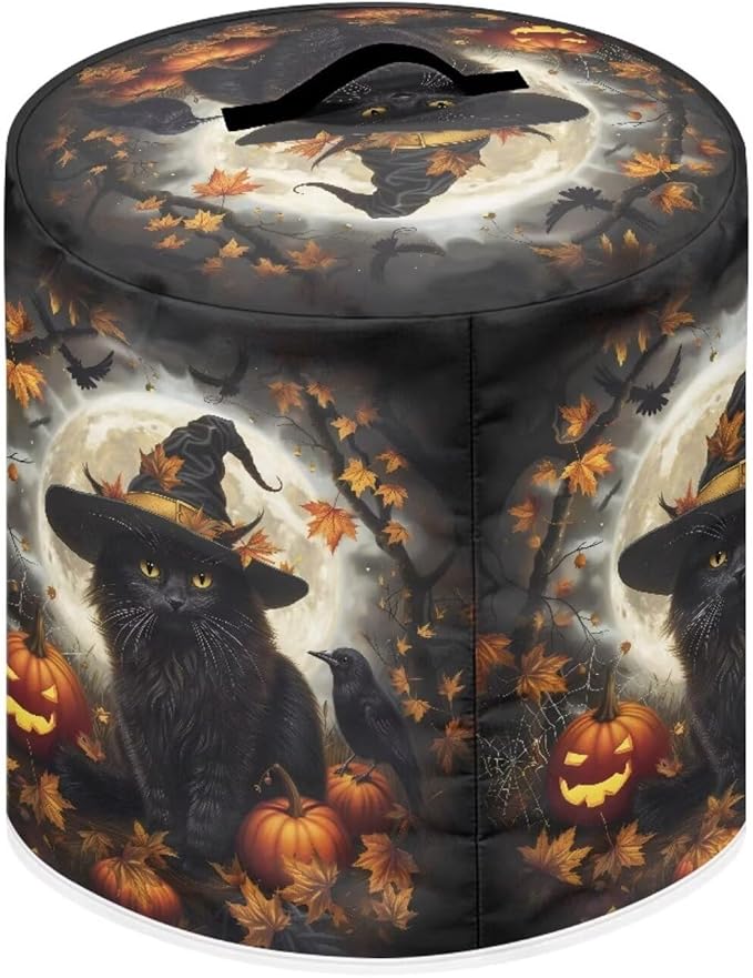3 Quart Pressure Cooker Dust Cover Accessories Kitchen Appliance Dust & Stains Protection Air Fryer Rice Cooker Cover Halloween Horror Black Cat