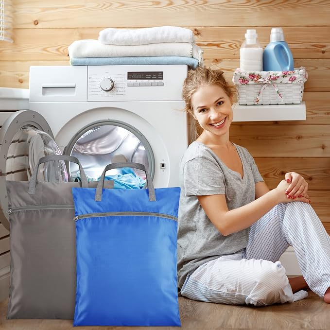 Oudain 2 Pcs Travel Laundry Bags Waterproof Dirty Clothes Bag - Image 5