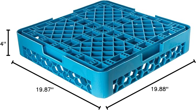 Carlisle FoodService Products RG2514 OptiClean 25 Compartment Glass Rack, 3.5" Compartments, Blue (Pack of 6)