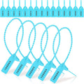 1000 Pcs Plastic Tamper Seals Fire Extinguisher Tags Security Tags Seals Safety Numbered Zip Ties Labels Safety Disposable Self Locking Signage 250 mm Length (Light Blue)