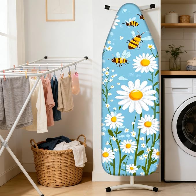 Nuxovilar Daisy Bee Ironing Board Cover 15x54 Inches Needle Cotton - Image 2