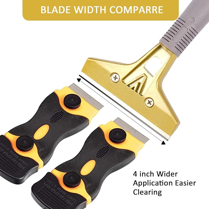 Razor Blade Scraper with 30 PCS Extra Blades and Gloves. | 4"Heavy-Duty Floor - Image 6