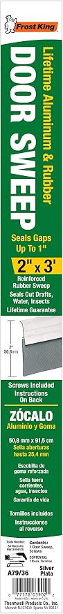 Frost King A79/36H Premium Aluminum and Reinforced Rubber Door Sweep 2-Inch by - Image 2