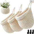 Honeydak 3 Hanging Baskets, Cotton Rope by Honeydak