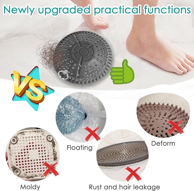 Shower Drain Hair Catcher, 2 Pack 5.5in Shower Hair Catcher Large Premium - Image 5