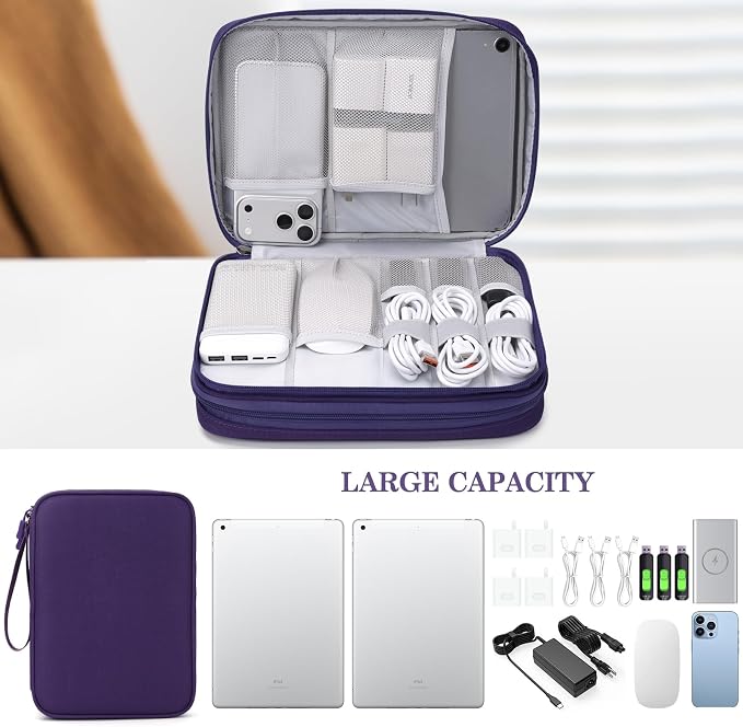 FYY Electronic Organizer, Travel Tech Pouch Bag, Extra Large, Waterproof - Image 6