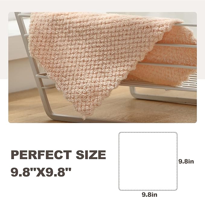 K&janet6am Dish Towels for Kitchen, 8 Pack Premium Coral Velvet Dish Cloths for - Image 3