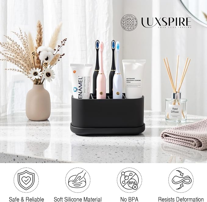 Luxspire Toothbrush Holders for Bathrooms, 5 Slots, Toothbrush Holder - Image 6