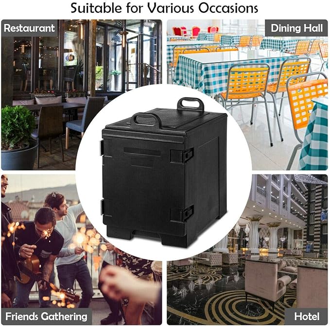 COSTWAY Catering Food Warmers, Hot Boxes Catering for 5 Full-Size Pan, 81 Quart Capacity, Stackable Design, Handles, Portable Insulated Food Carrier for Family Gathering, Canteen, Restaurant, 3