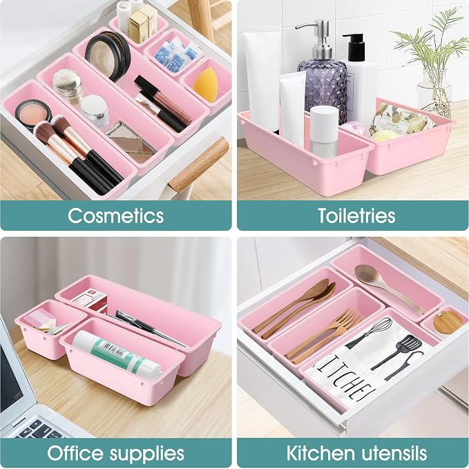 25 PCS Plastic Drawer Organizer Set, Makeup Organizers and Storage Bins | 4 - Image 6