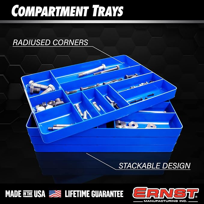 Ernst MFG 10 Compartment Drawer Organizer: Heavy Duty Stackable Tray - Image 3