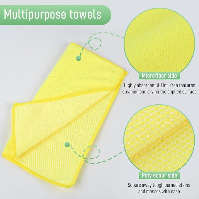 SINLAND Dish Cloth for Washing Dishes Kitchen Washcloth Cleaning Cloth - Image 3