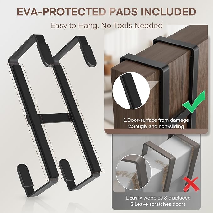 FYY 4 Packs Over The Door Hooks, Double Sided Door Hanger Hook - Image 3