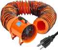 12 in Utility Blower Exhaust Fan with 16.4 ft Duct, 3500 r/min & 3500 CFM Heavy Duty Blower Fan, High Velocity Low Noise Extraction and Ventilation Fan for Ventilating Workshops, Confined Space