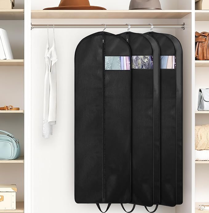 KIMBORA 65" Dress Garment Bags for Hanging Clothes Travel, Gusseted Garment - Image 2