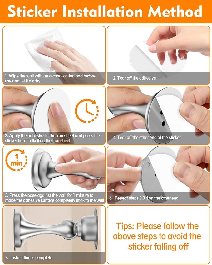 Door Stoppers Magnetic Door Catch Door Stop Holder Doorstop Keep Door Open | - Image 8