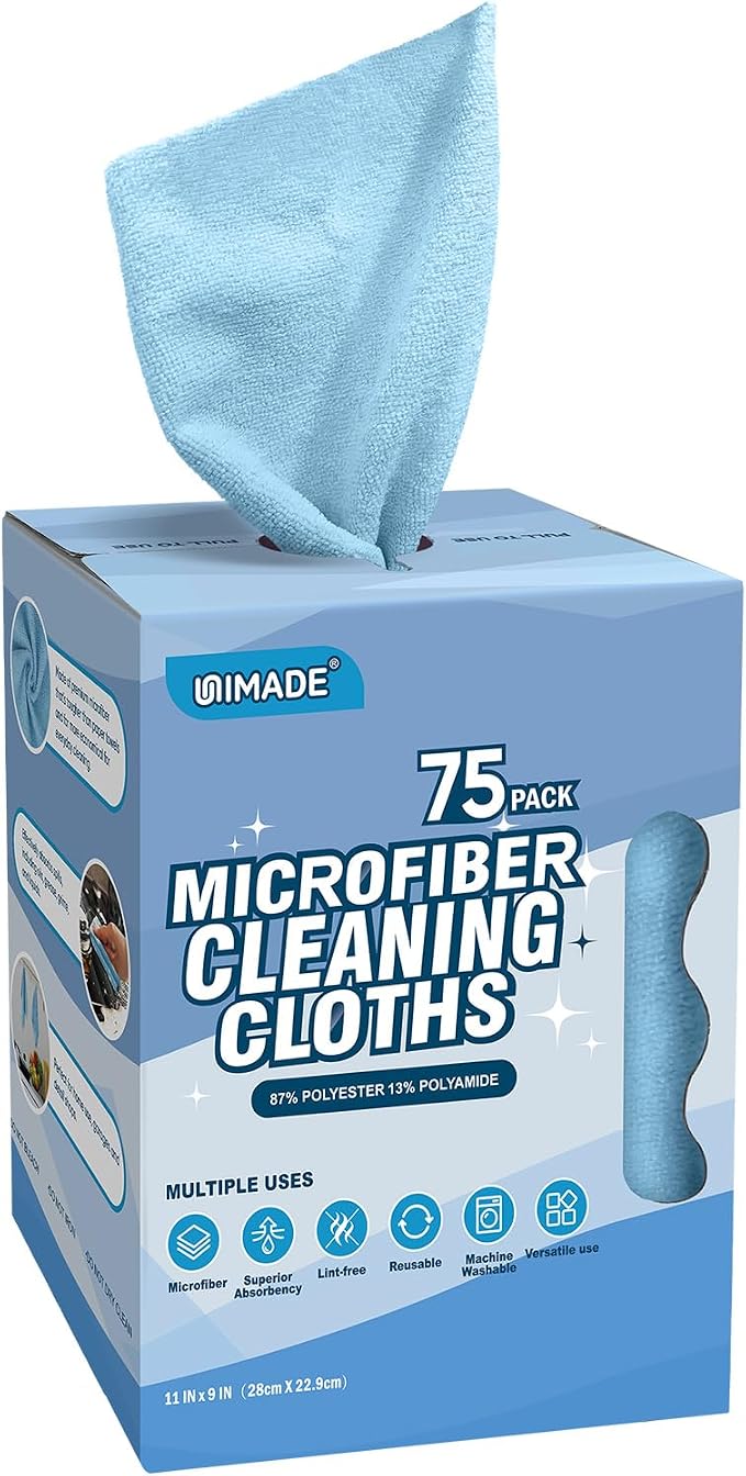 UNIMADE Microfiber Cleaning Cloth, 75 Sheets Microfiber Towels by Unimade