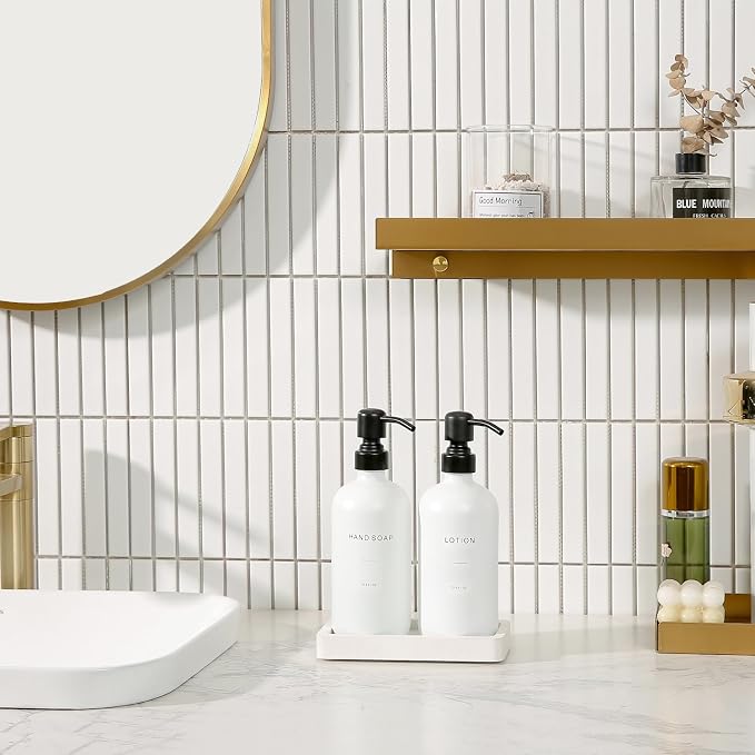 Prus Waso White Soap Dispenser Set | Contains Hand and Lotion Dispenser - Image 2
