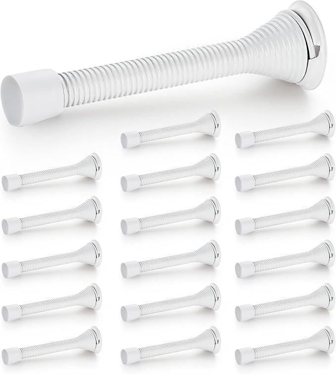Ravinte Door Stoppers, 18 Pack White Spring Door Stops by Ravinte