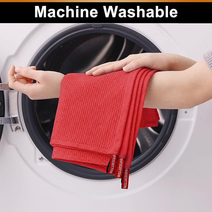 Homaxy 100% Cotton Waffle Weave Kitchen Towels, 4 Pack - Image 8